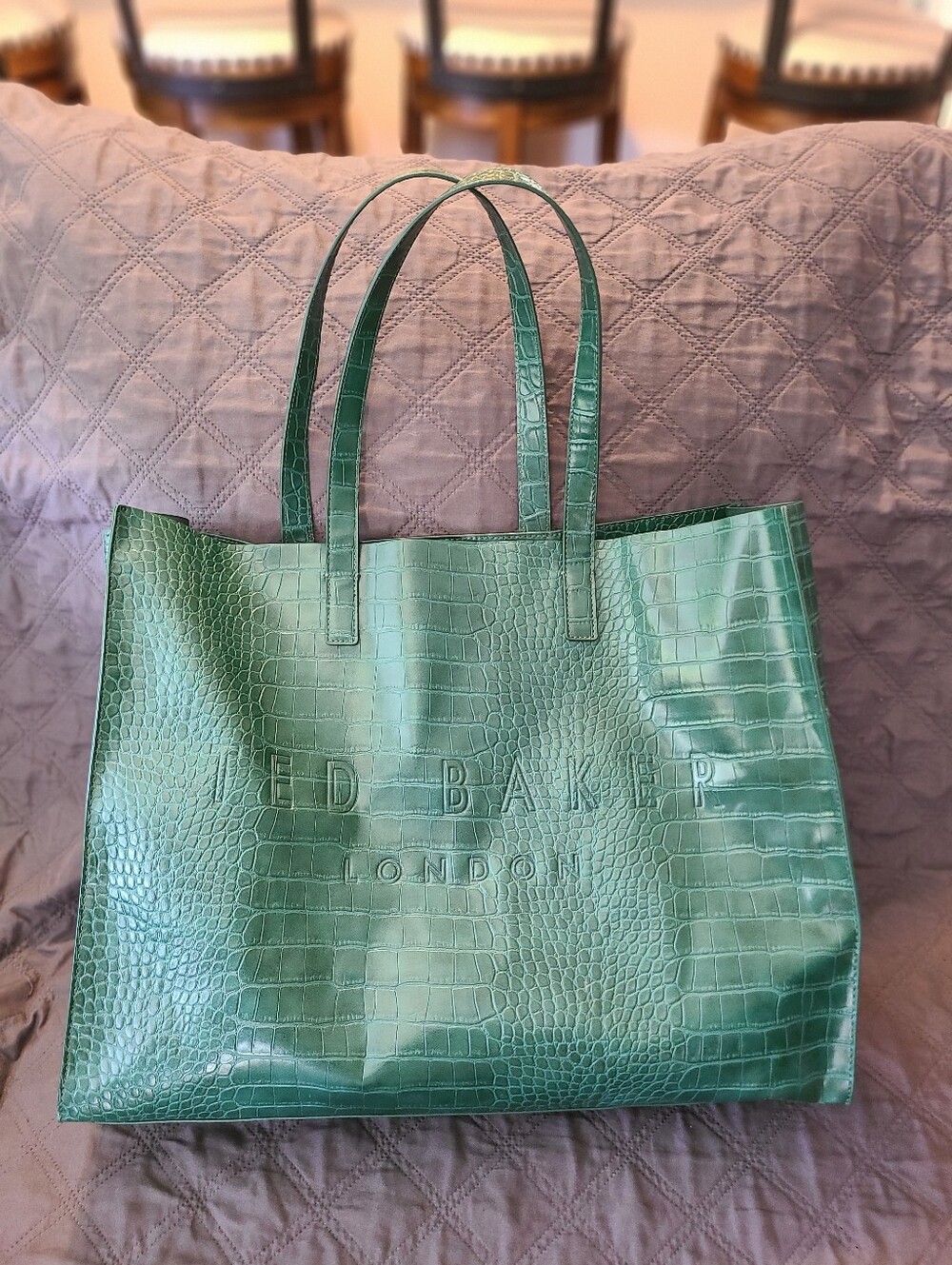 Ted Baker Emerald Croc-Embossed Tote